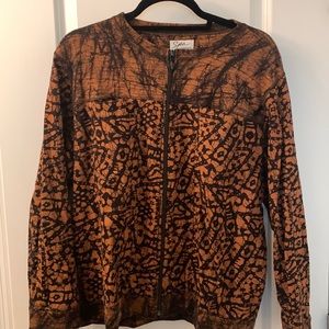 Chico’s spa brown and black zipper jacket